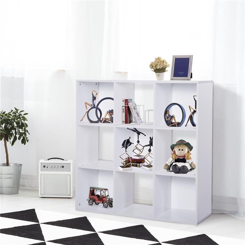 LIBRERIA 9 SCOMPARTI A CUBO 91.5X29.5X91.5CM BIANCA