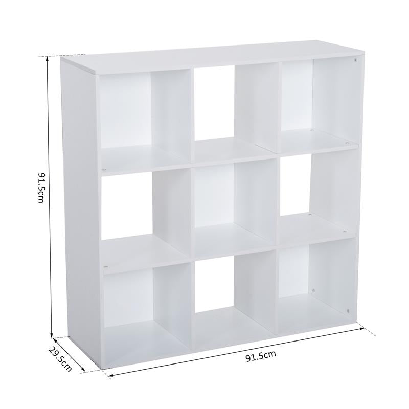 LIBRERIA 9 SCOMPARTI A CUBO 91.5X29.5X91.5CM BIANCA