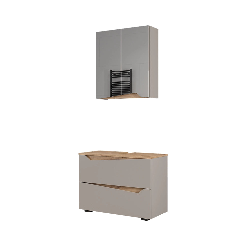 Vicco Set di mobili da bagno Greige/Artigianale 2 parti