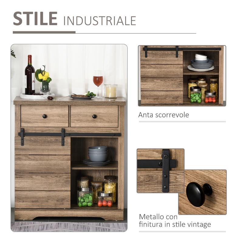 CREDENZA DA CUCINA IN STILE INDUSTRIALE DISPENSA VINTAGE