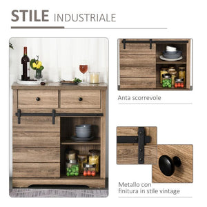 CREDENZA DA CUCINA IN STILE INDUSTRIALE DISPENSA VINTAGE