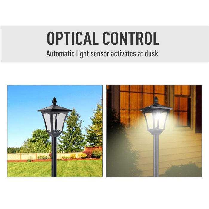 LAMPIONE DA GIARDINO CON LED A PANNELLI SOLARI 160 CM COLORE NERO