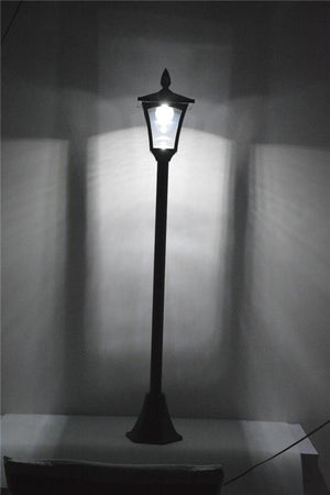 LAMPIONE DA GIARDINO CON LED A PANNELLI SOLARI 160 CM COLORE NERO