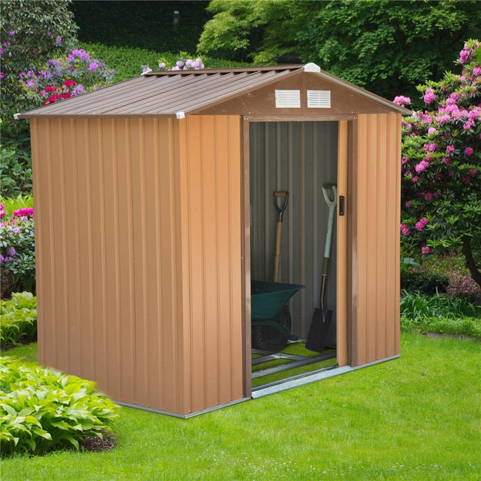 CASETTA DA GIARDINO PORTA UTENSILI IN LAMIERA DI ACCIAIO 213 X 127 X 185CM