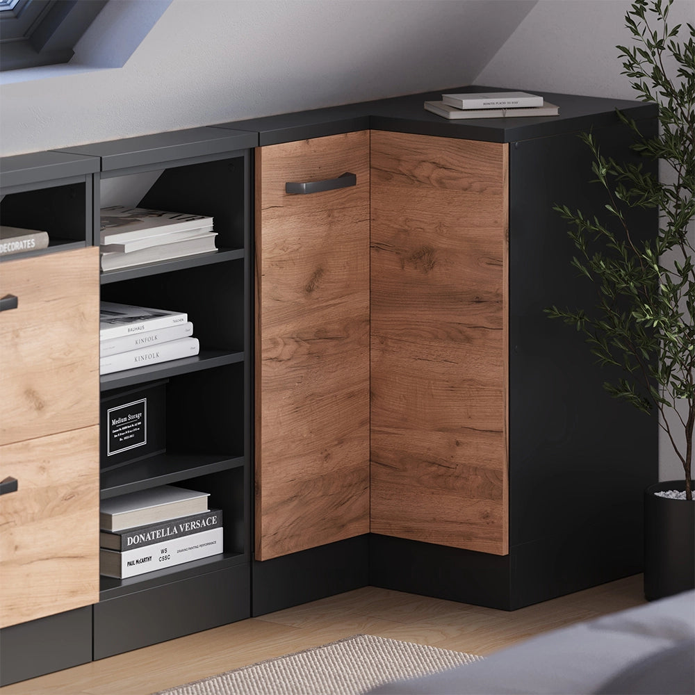 Mobile sottotetto Mobile angolare Rion Rovere dorato/Antracite 75.6 x 83.8 cm con 1 porta Vicco