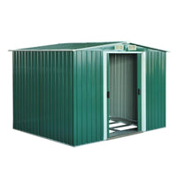 CASETTA DA GIARDINO IN LAMIERA D’ACCIAIO 246 X 192.5 X 177.5CM VERDE