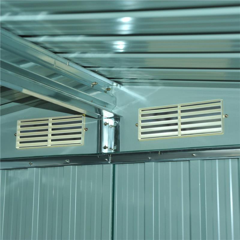 CASETTA DA GIARDINO IN LAMIERA D’ACCIAIO 246 X 192.5 X 177.5CM VERDE