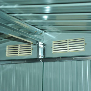 CASETTA DA GIARDINO IN LAMIERA D’ACCIAIO 246 X 192.5 X 177.5CM VERDE