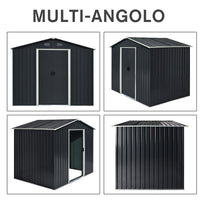CAPANNO PORTA ATTREZZI A 2 PORTE SCORREVOLI IN ACCIAIO 236 X 174 X 190 CM