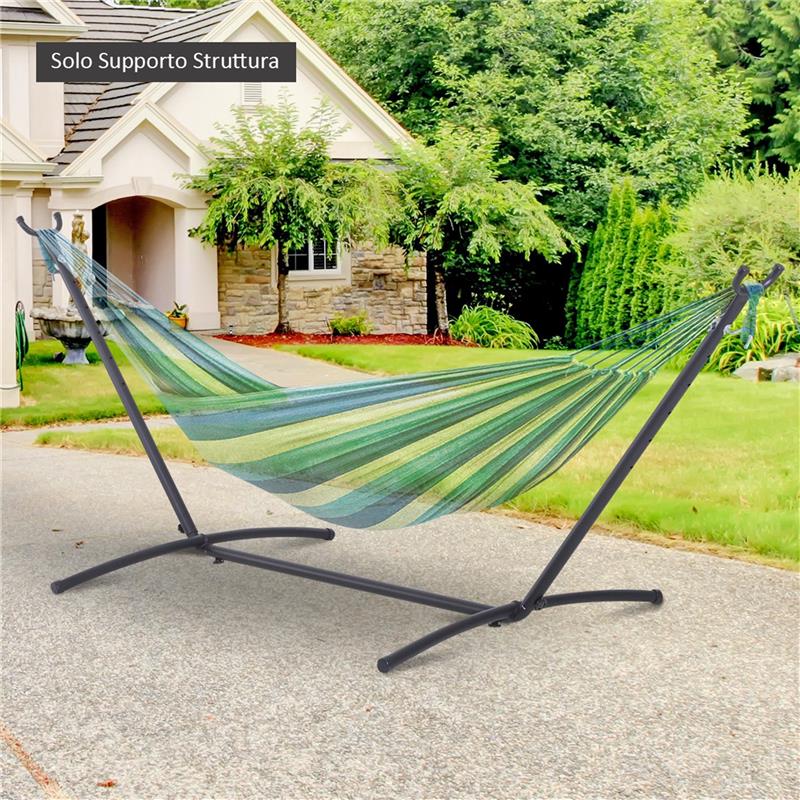 SUPPORTO STRUTTURA PORTANTE PER AMACA MAX 150 KG 280 X 120 X 110 CM NERO