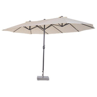 OMBRELLONE CON DOPPIO TETTUCCIO DA ESTERNI 460 X 270 X 240 BEIGE E MARRONE