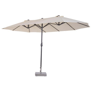 OMBRELLONE CON DOPPIO TETTUCCIO DA ESTERNI 460 X 270 X 240 BEIGE E MARRONE