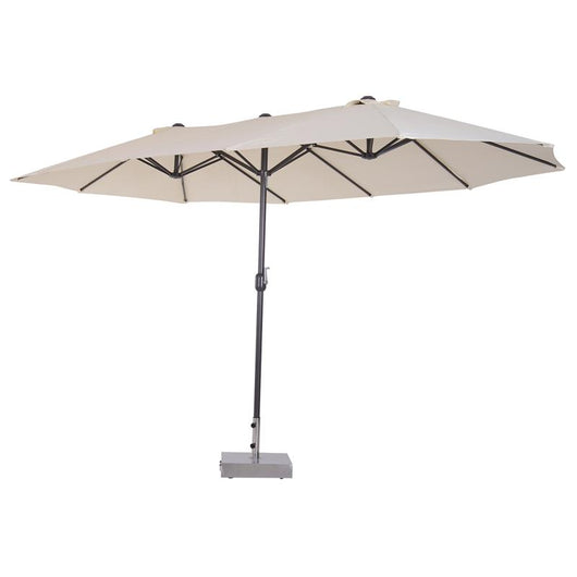 OMBRELLONE CON DOPPIO TETTUCCIO DA ESTERNI 460 X 270 X 240 BEIGE E MARRONE