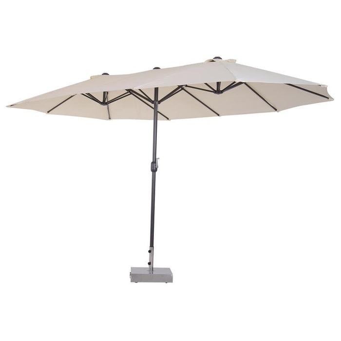 OMBRELLONE CON DOPPIO TETTUCCIO DA ESTERNI 460 X 270 X 240 BEIGE E MARRONE