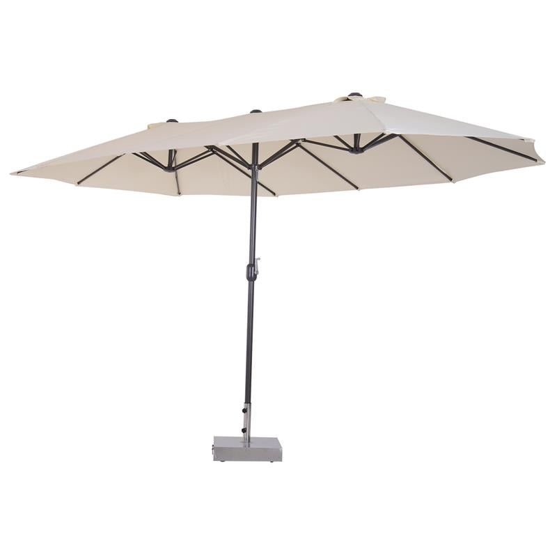 OMBRELLONE CON DOPPIO TETTUCCIO DA ESTERNI 460 X 270 X 240 BEIGE E MARRONE