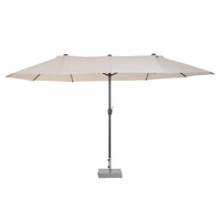 OMBRELLONE CON DOPPIO TETTUCCIO DA ESTERNI 460 X 270 X 240 BEIGE E MARRONE