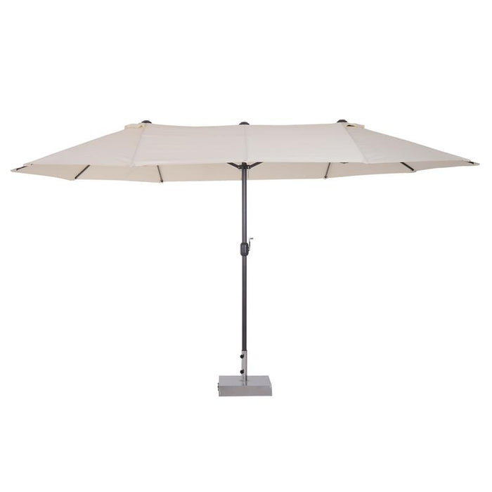 OMBRELLONE CON DOPPIO TETTUCCIO DA ESTERNI 460 X 270 X 240 BEIGE E MARRONE