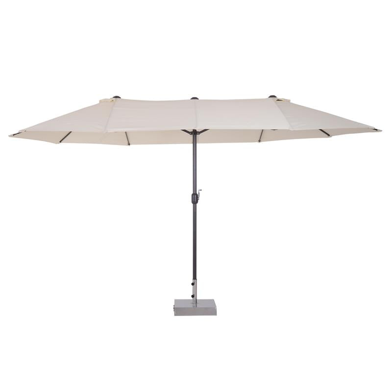 OMBRELLONE CON DOPPIO TETTUCCIO DA ESTERNI 460 X 270 X 240 BEIGE E MARRONE