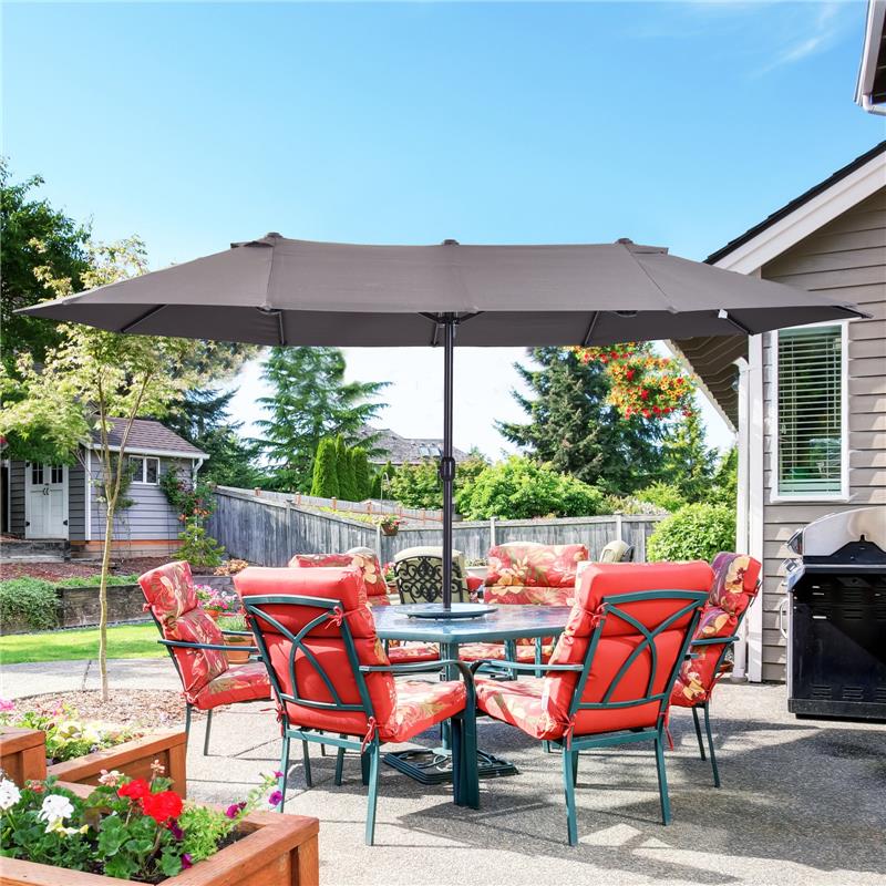 OMBRELLONE DOPPIO TETTUCCIO DA ESTERNO 460 X 270 X 240 GRIGIO