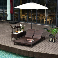 LETTINO PRENDISOLE A 2 POSTI E RATTAN CON MATERASSINO 195 X 120 X 28 CM BIANCO