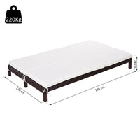 LETTINO PRENDISOLE A 2 POSTI E RATTAN CON MATERASSINO 195 X 120 X 28 CM BIANCO