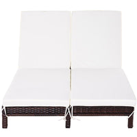 LETTINO PRENDISOLE A 2 POSTI E RATTAN CON MATERASSINO 195 X 120 X 28 CM BIANCO