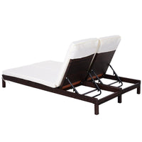 LETTINO PRENDISOLE A 2 POSTI E RATTAN CON MATERASSINO 195 X 120 X 28 CM BIANCO