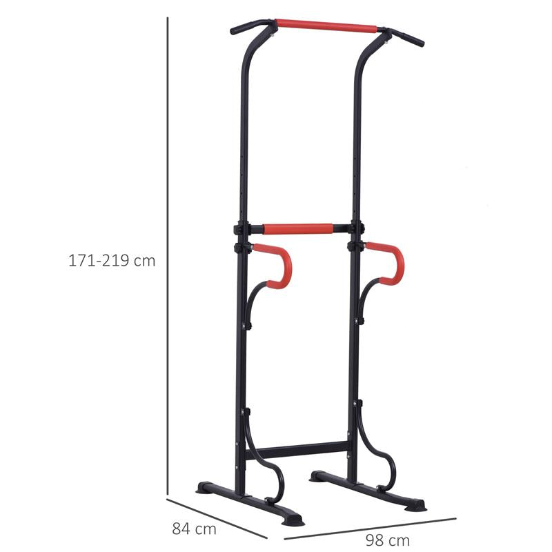 BARRA PER TRAZIONI MULTIFUNZIONE REGOLABILE 171 - 219 CM NERO ROSSO