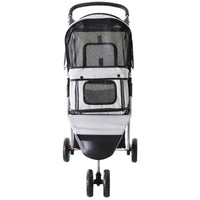 PASSEGGINO PER CANI CARRELLO PER ANIMALI DOMESTICI, GRIGIO, 75 X 45 X 97CM