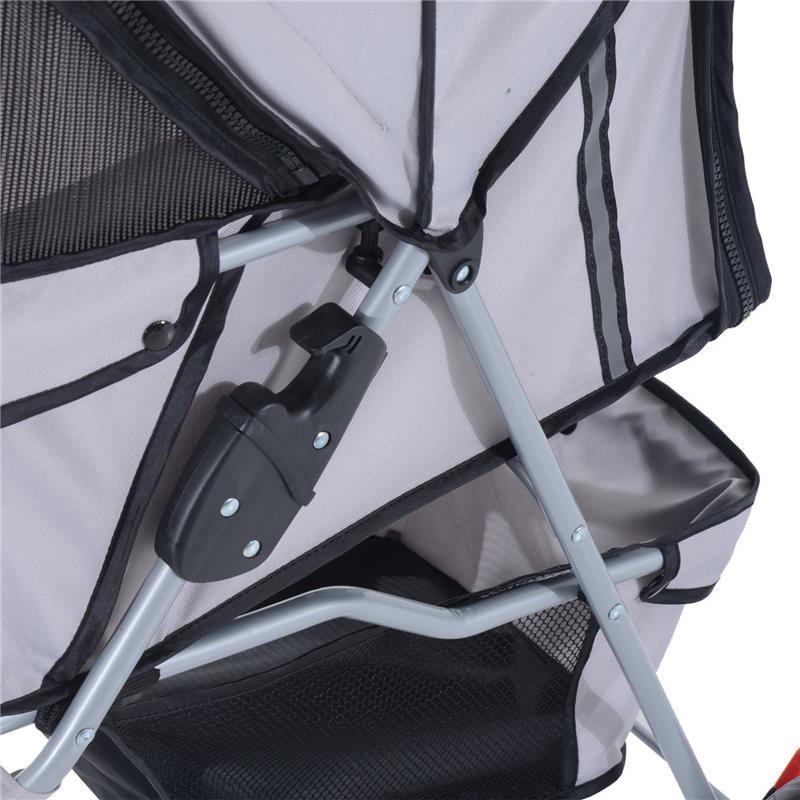 PASSEGGINO PER CANI CARRELLO PER ANIMALI DOMESTICI, GRIGIO, 75 X 45 X 97CM