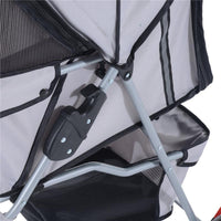 PASSEGGINO PER CANI CARRELLO PER ANIMALI DOMESTICI, GRIGIO, 75 X 45 X 97CM