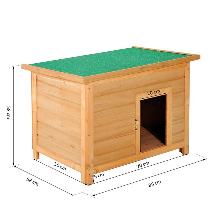 CUCCIA PER CANI IMPERMEABILE DA ESTERNO IN LEGNO DI ABETE 85X58X58CM