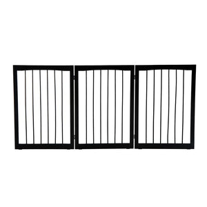 CANCELLINO PER CANI E ANIMALI DOMESTICI A 3 SEZIONI, DIVISORIO DI SICUREZZA PIEGHEVOLE 160X1.2X76CM