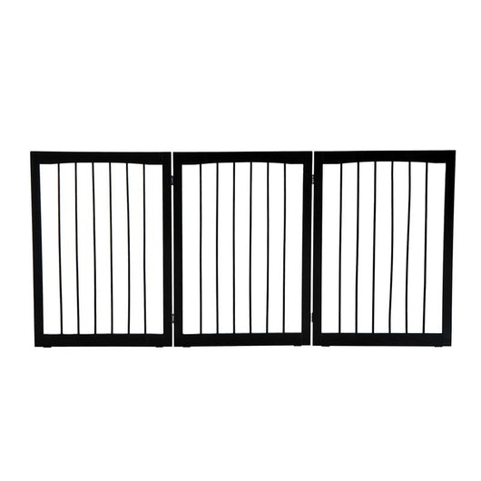CANCELLINO PER CANI E ANIMALI DOMESTICI A 3 SEZIONI, DIVISORIO DI SICUREZZA PIEGHEVOLE 160X1.2X76CM