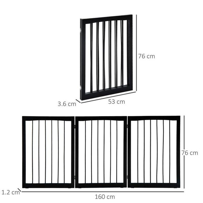 CANCELLINO PER CANI E ANIMALI DOMESTICI A 3 SEZIONI, DIVISORIO DI SICUREZZA PIEGHEVOLE 160X1.2X76CM