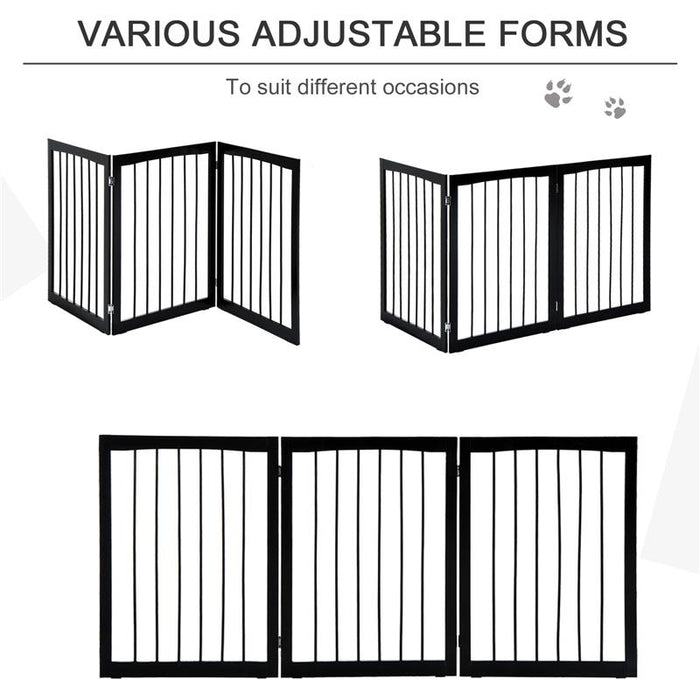 CANCELLINO PER CANI E ANIMALI DOMESTICI A 3 SEZIONI, DIVISORIO DI SICUREZZA PIEGHEVOLE 160X1.2X76CM