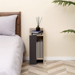 SET 2 COMODINI MODERNI CON RIPIANO APERTO 27X25X60CM OLORE GRIGIO