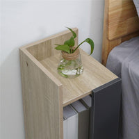 SET 2 COMODINI MODERNI CON RIPIANO APERTO 27X25X60CM OLORE GRIGIO