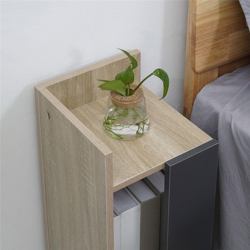 SET 2 COMODINI MODERNI CON RIPIANO APERTO 27X25X60CM OLORE GRIGIO