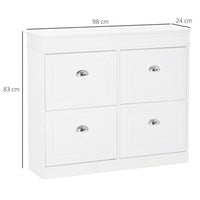 SCARPIERA SALVASPAZIO IN LEGNO 4 CASSETTI A RIBALTA CON MENSOLA REGOLABILE