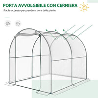 SERRA DA GIARDINO A TUNNEL CON COPERTURA IN PVC 250 X 200 X 200 CM TRASPARENTE