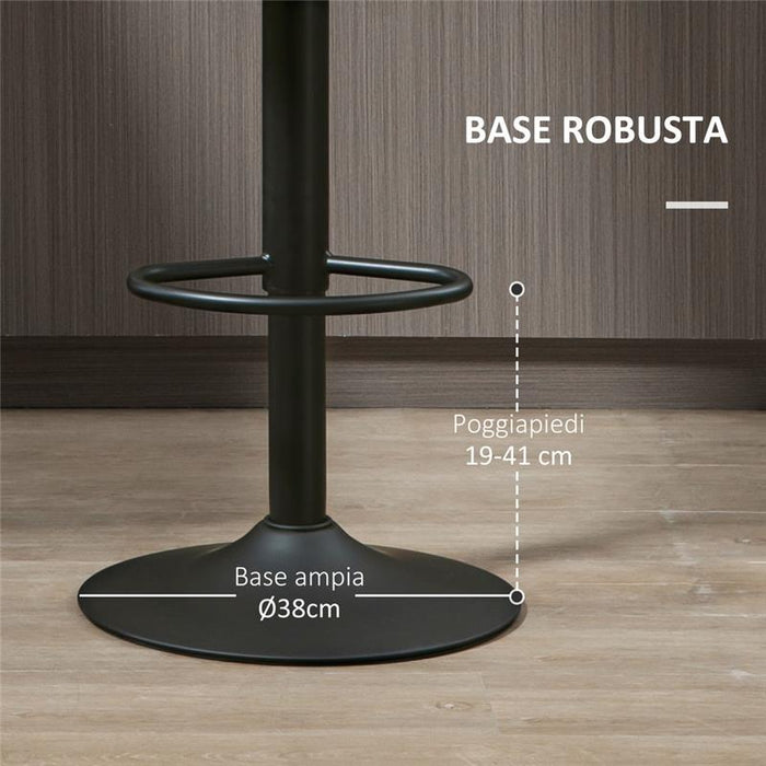 SET 2 SGABELLI GIREVOLI CON ALTEZZA REGOLABILE 35X36X64-85CM MARRONE