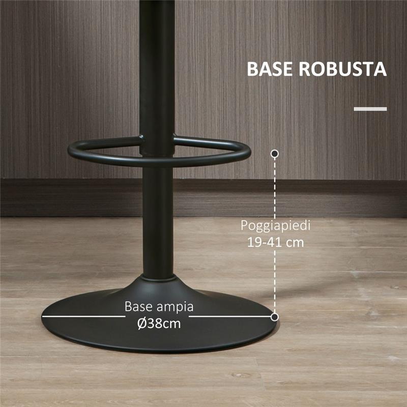 SET 2 SGABELLI GIREVOLI CON ALTEZZA REGOLABILE 35X36X64-85CM MARRONE