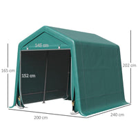 TENDONE GARAGE PER AUTO MOTO E ATTREZZI IN METALLO E TESSUTO PE 240X200X202CM