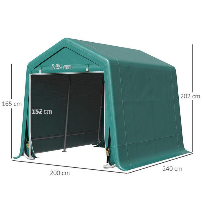 TENDONE GARAGE PER AUTO MOTO E ATTREZZI IN METALLO E TESSUTO PE 240X200X202CM