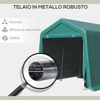 TENDONE GARAGE PER AUTO MOTO E ATTREZZI IN METALLO E TESSUTO PE 240X200X202CM