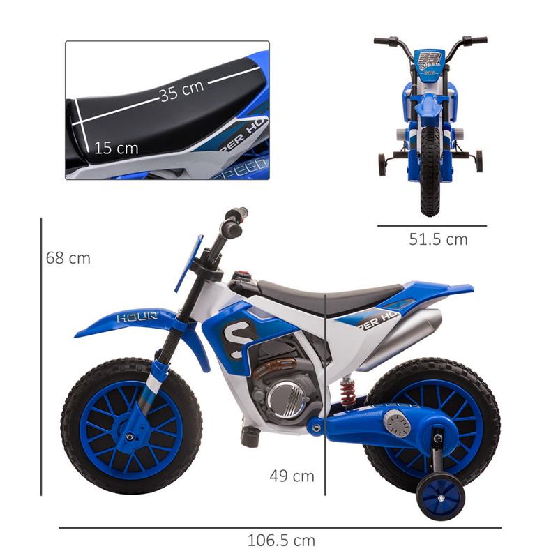 MOTO DA CROSS ELETTRICA PER BAMBINI DA 3-5 ANNI BLU