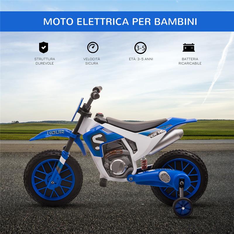 MOTO DA CROSS ELETTRICA PER BAMBINI DA 3-5 ANNI BLU
