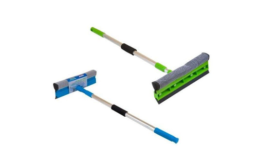 TERGIVETRO CON MANICO IN ALLUMINIO TELESCOPICO DA 59/96 CM SPUGNA INCORPORATA PULITO ASSICURATO IN PLASTICA COLORI ASSORTITI OKX