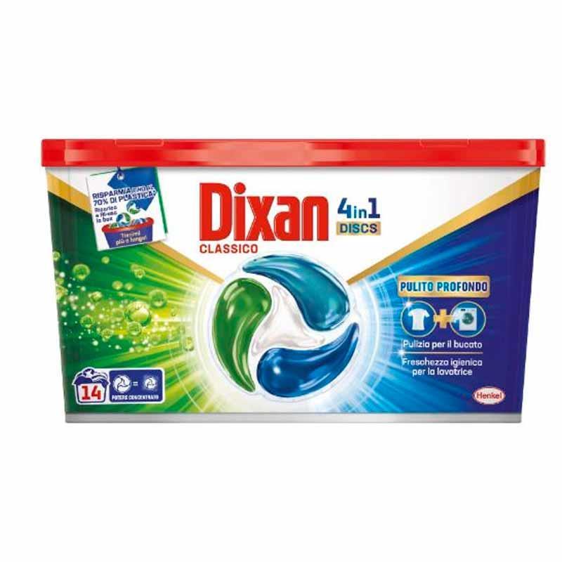 DIXAN DISCS 4 IN 1 CAPSULE PER BUCATO CLASSICHE PULITO PIÙ PROFONDO 14 PZ
